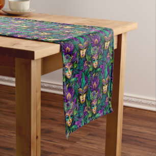Mardi Gras Print Short Table Runner