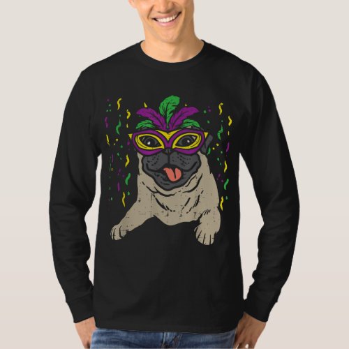 Mardi Gras Pug Cute Carnival Party Pet Dog Lover O T_Shirt