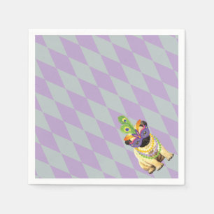 Mardi Gras Pug Paper Napkins
