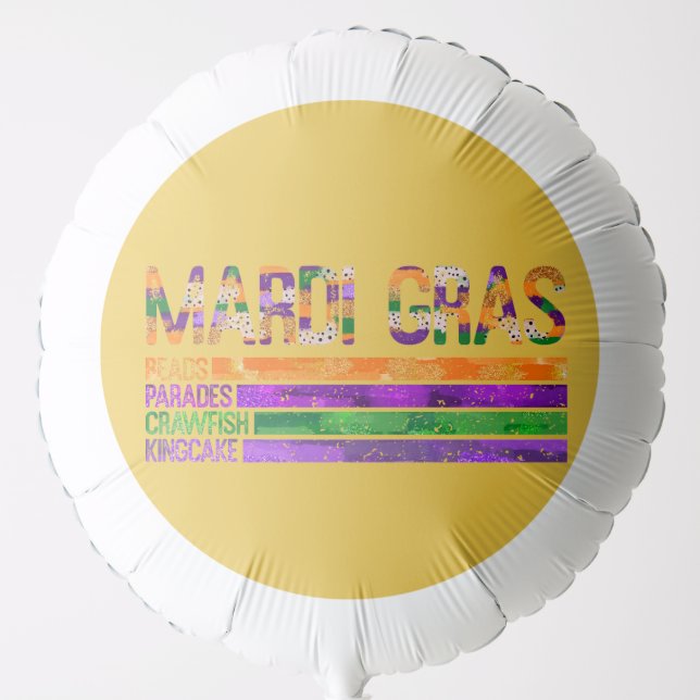 Mardi Gras Purple Green Yellow Balloon (Front)