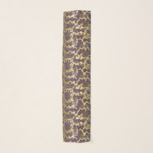 Mardi Gras Purple Masquerade Masks Faux Gold Scarf