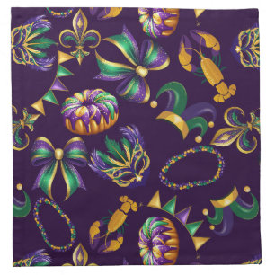 Mardi Gras Purple Pattern Cloth Napkin