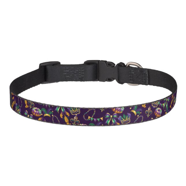 Mardi Gras Purple Pattern Pet Collar (Front)