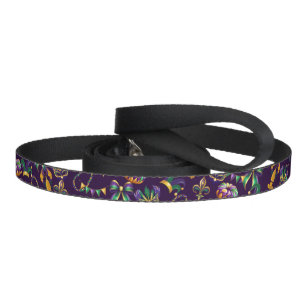 Mardi Gras Purple Pattern Pet Leash