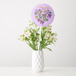 Mardi Gras Purple Yellow Green Balloon