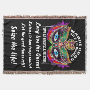 Mardi Gras Queen 5 Read About Design Below Throw Blanket