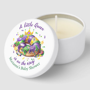 Mardi Gras Queen Baby Girl Mini Candle Favors