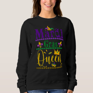 Mardi Gras Queen Crown Mask Parade Mardi Cute Gras Sweatshirt