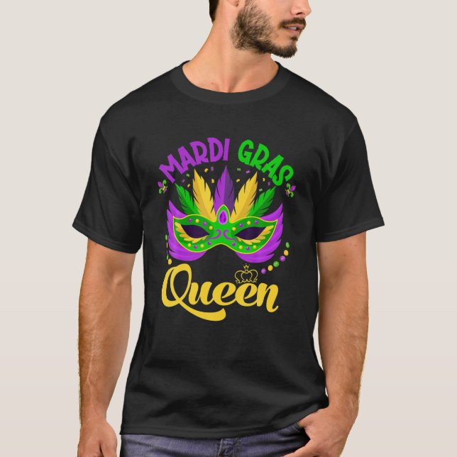 Mardi Gras Queen Mardi Gras Mom Fat Bead Tuesday T-Shirt (Front)
