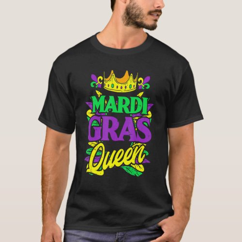 Mardi Gras Queen Mask Party New Orleans Carnival S T_Shirt