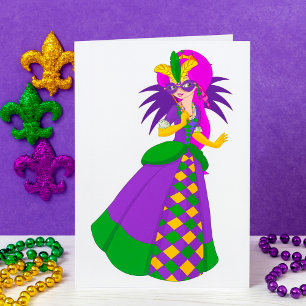 Mardi Gras Queen Masquerade Ball Invitation
