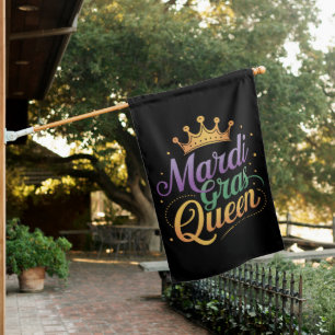 Mardi Gras Queen Parade Costume Party House Flag