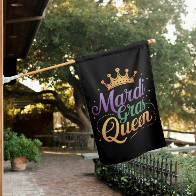 Mardi Gras Queen Parade Costume Party  House Flag (In SItu)