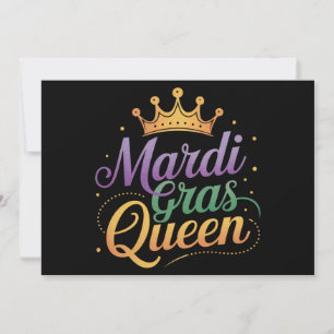 Mardi Gras Queen Parade Costume Party  Invitation