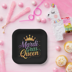 Mardi Gras Queen Parade Costume Party Paper Plates