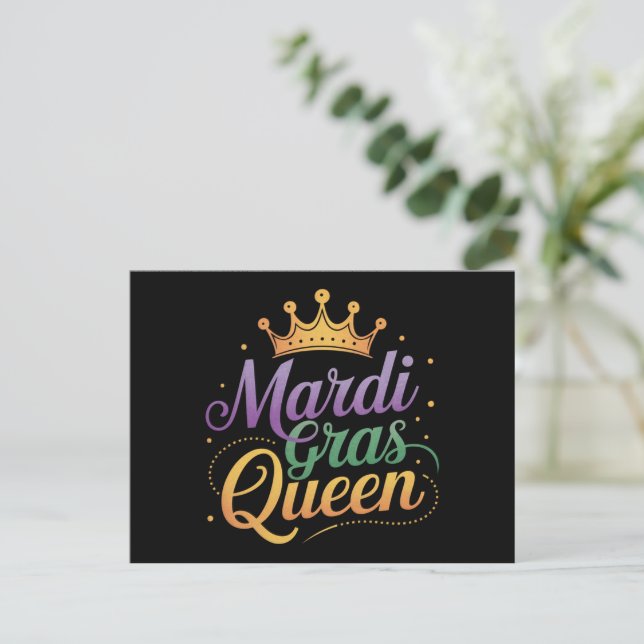 Mardi Gras Queen Parade Costume Party  Postcard (Standing Front)
