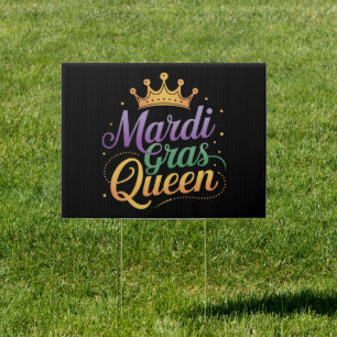 Mardi Gras Queen Parade Costume Party Sign