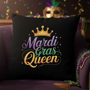 Mardi Gras Queen Parade Costume Party  Throw Pillow