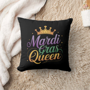 Mardi Gras Queen Parade Costume Party Throw Pillow