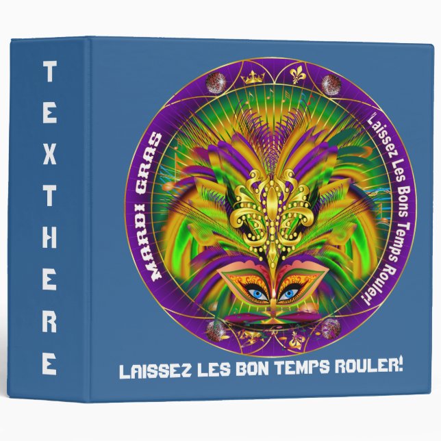 Mardi Gras Queen Style 2 View Notes Plse 3 Ring Binder (Front/Spine)