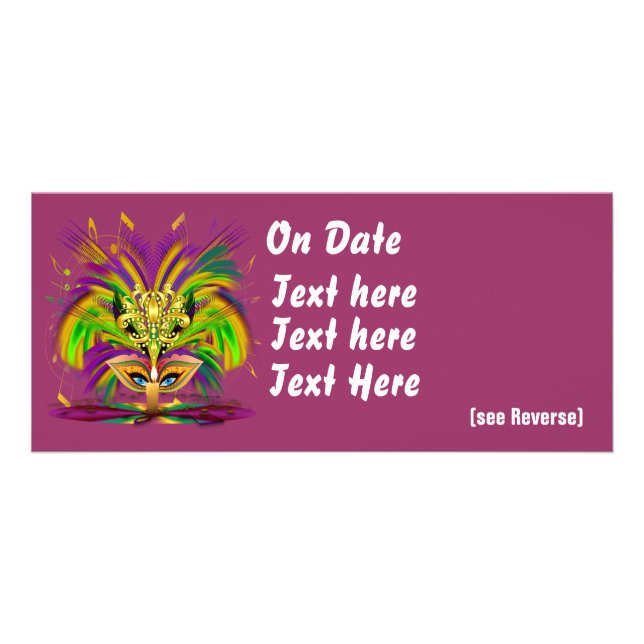 Mardi Gras Queen View Notes Please Rack Card (Front)