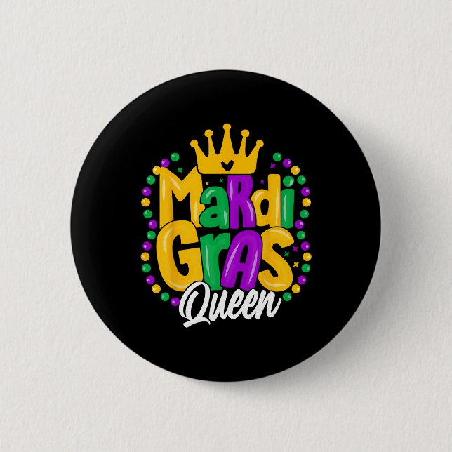 Mardi Gras Queen Womens Mardi Gras  Button (Front)