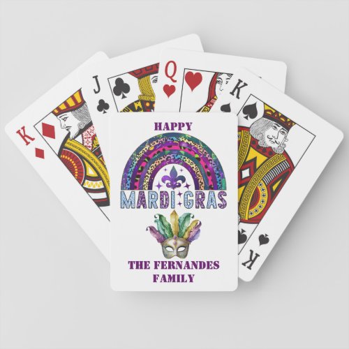 Mardi Gras Rainbow and Mask Playing Cards