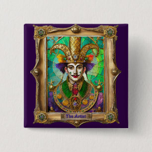 Mardi Gras Realm Portraits - The Artist Dali Button
