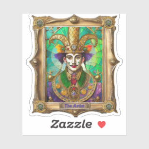 Mardi Gras Realm Portraits - The Artist Dali Sticker