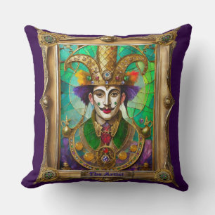 Mardi Gras Realm Portraits - The Artist Dali Throw Pillow
