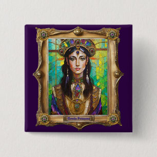Mardi Gras Realm Portraits - The Creole Princess Button