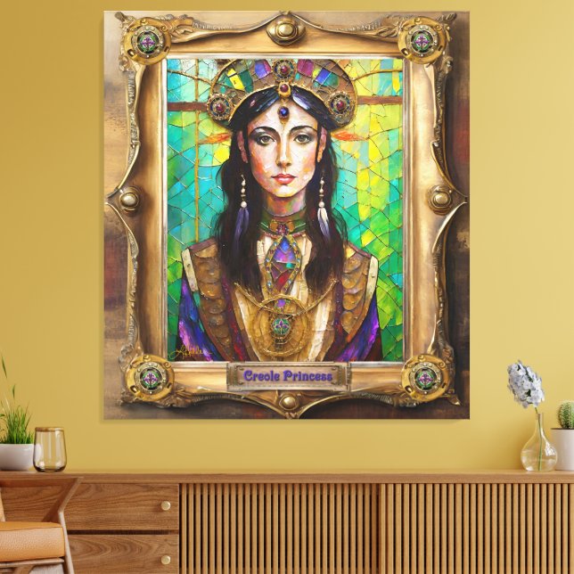 Mardi Gras Realm Portraits - The Creole Princess Canvas Print (Insitu(LivingRoom))