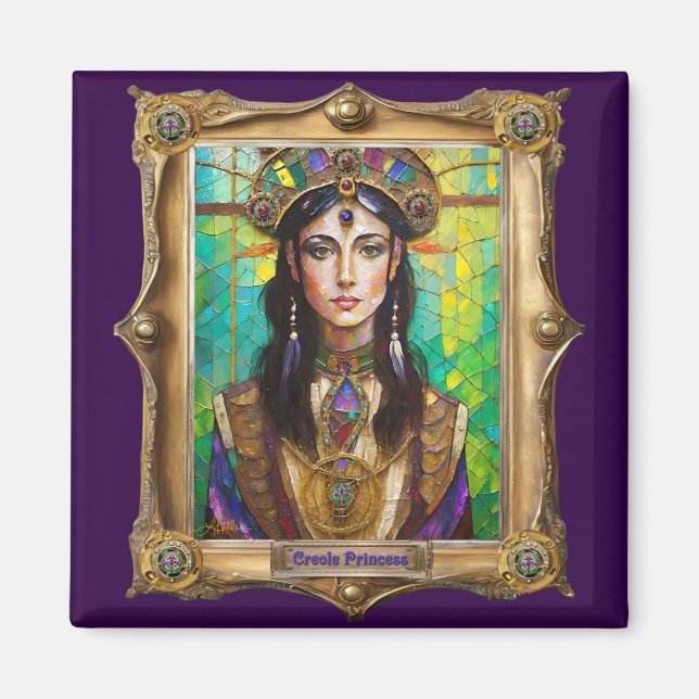 Mardi Gras Realm Portraits - The Creole Princess Magnet (Front)