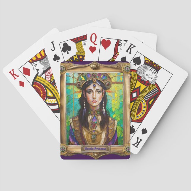 Mardi Gras Realm Portraits - The Creole Princess Poker Cards (Back)
