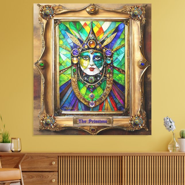 Mardi Gras Realm Portraits - The Priestess Canvas Print (Insitu(LivingRoom))