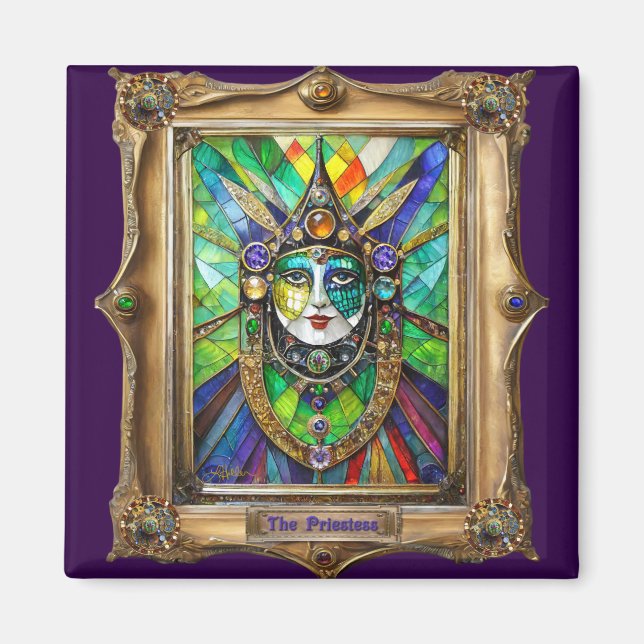 Mardi Gras Realm Portraits - The Priestess Magnet (Front)