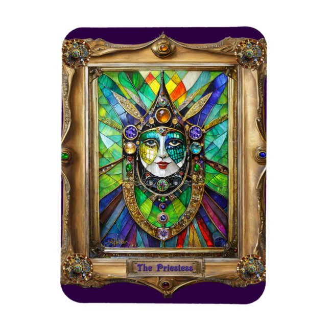 Mardi Gras Realm Portraits - The Priestess Magnet (Vertical)