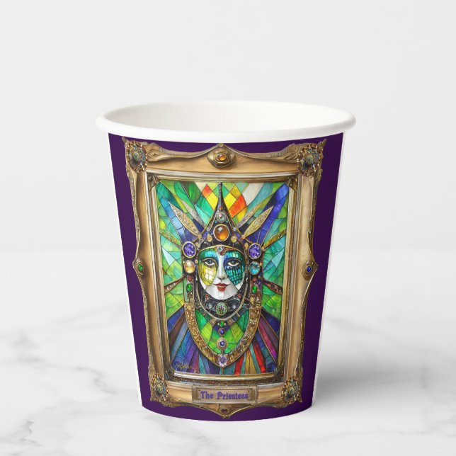 Mardi Gras Realm Portraits - The Priestess Paper Cups (Front)