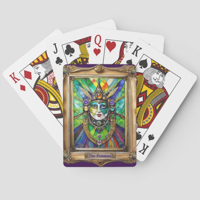 Mardi Gras Realm Portraits - The Priestess Poker Cards (Back)