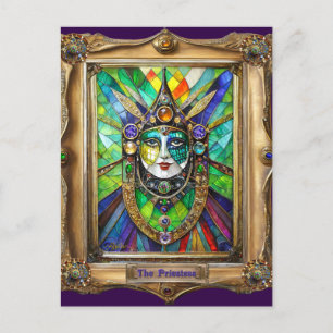 Mardi Gras Realm Portraits - The Priestess Postcard