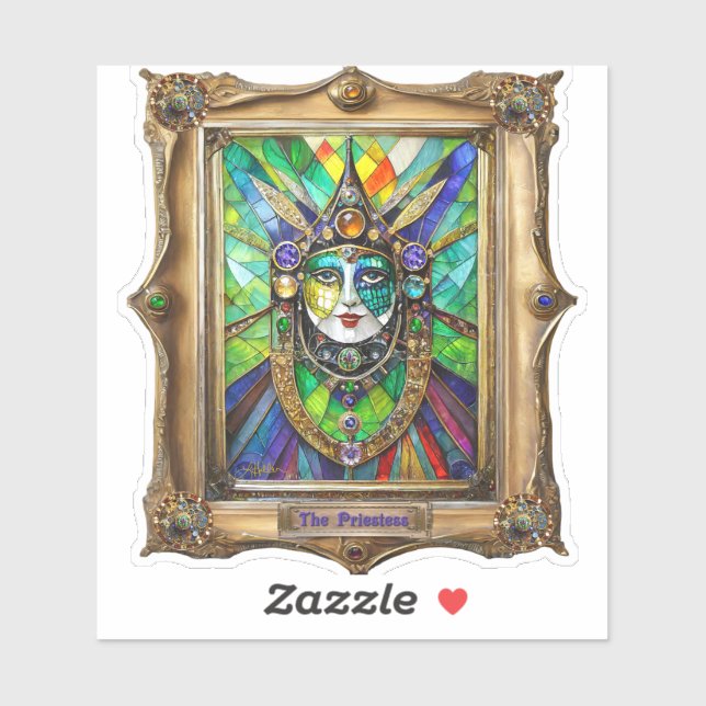 Mardi Gras Realm Portraits - The Priestess Sticker (Sheet)