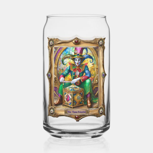 Mardi Gras Realm Portraits - The Time Traveler Can Glass (Front)