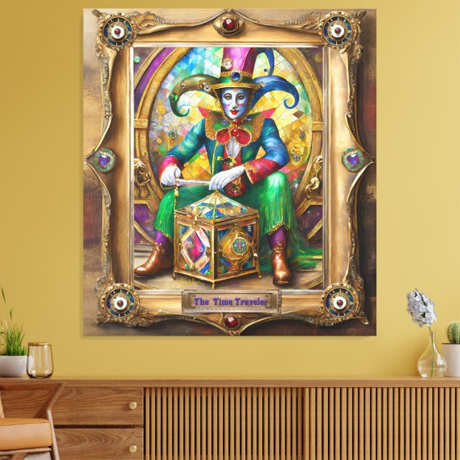 Mardi Gras Realm Portraits - The Time Traveler Canvas Print (Insitu(LivingRoom))