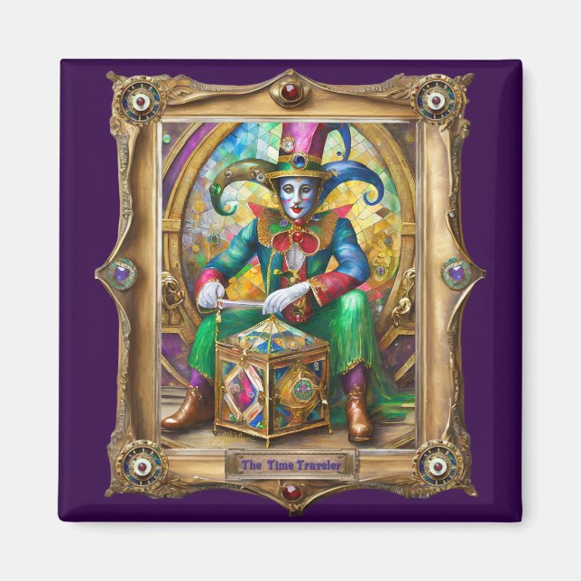 Mardi Gras Realm Portraits - The Time Traveler Magnet (Front)
