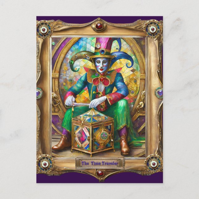 Mardi Gras Realm Portraits - The Time Traveler Postcard (Front)