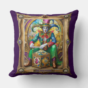 Mardi Gras Realm Portraits - The Time Traveler Throw Pillow