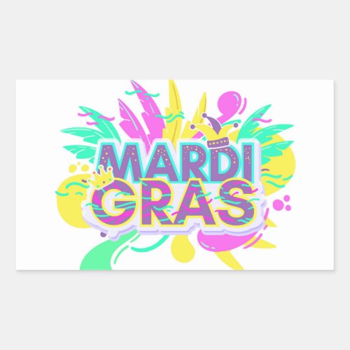 Mardi Gras Rectangular Sticker