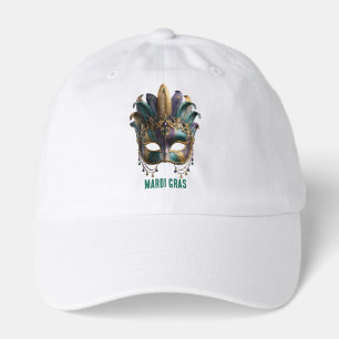 Mardi Gras Regal Feather Mask Hat
