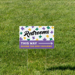 Mardi Gras Restrooms Sign