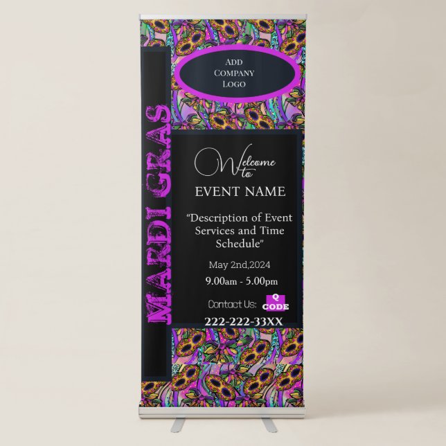 MARDI GRAS RETRACTABLE BANNER (Front)